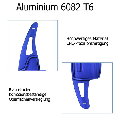 BRANDT Schaltwippen ALU BLAU kompatibel mit FORD FOCUS III IV 15-26 EcoSport 15-22 Schaltpaddel Paddel Aufsatz Drucktaster Wippenschalter