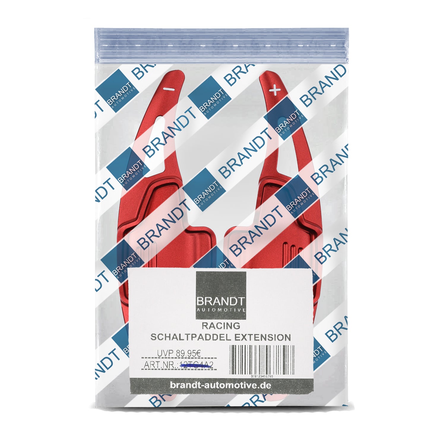 BRANDT Schaltwippen ALU ROT kompatibel mit FORD FOCUS III IV 15-26 EcoSport 15-22 Schaltpaddel Paddel Aufsatz Drucktaster Wippenschalter