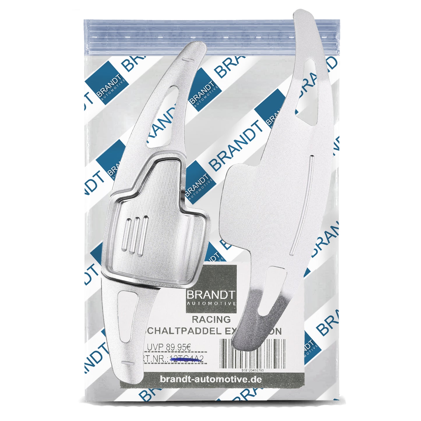 BRANDT Schaltwippen ALU SILBER kompatibel mit FORD FOCUS III IV 15-26 EcoSport 15-22 Schaltpaddel Paddel Aufsatz Drucktaster Wippenschalter