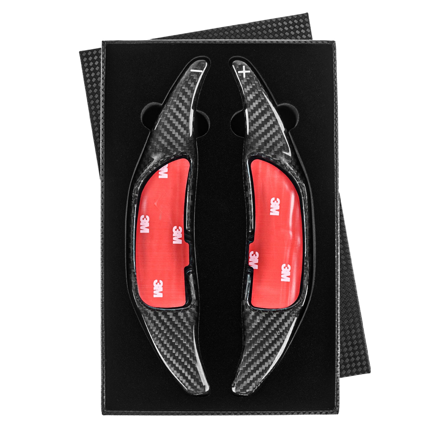 T CARBON ECHT Schaltwippen Black kompatibel mit Mercedes Benz C-Klasse W204 C204 S204 11-14 Schaltpaddel Paddel Aufsatz Wippenschalter