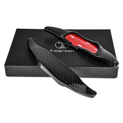 T CARBON ECHT Schaltwippen Black kompatibel mit Mercedes Benz C-Klasse W204 C204 S204 11-14 Schaltpaddel Paddel Aufsatz Wippenschalter