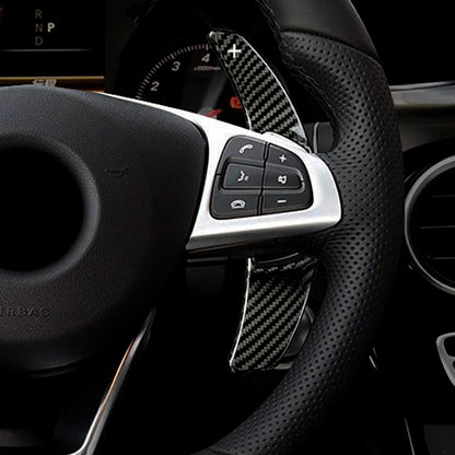 T CARBON ECHT Schaltwippen SCHWARZ kompatibel mit Mercedes Benz A-Klasse W176 W177 15-23 Schaltpaddel Paddel Aufsatz Wippenschalter