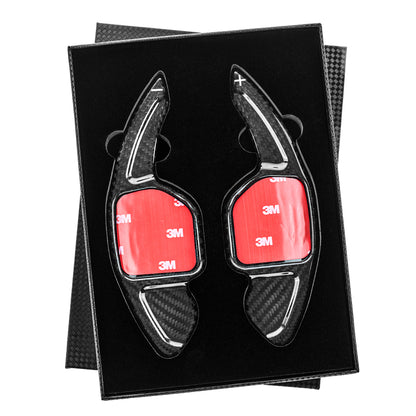 T CARBON ECHT Schaltwippen SCHWARZ kompatibel mit AUDI A3 S3 8P 04-13 RS3 11-12 A4 S4 B7 04-08 Schaltpaddel Paddel Aufsatz Drucktaster Wippenschalter