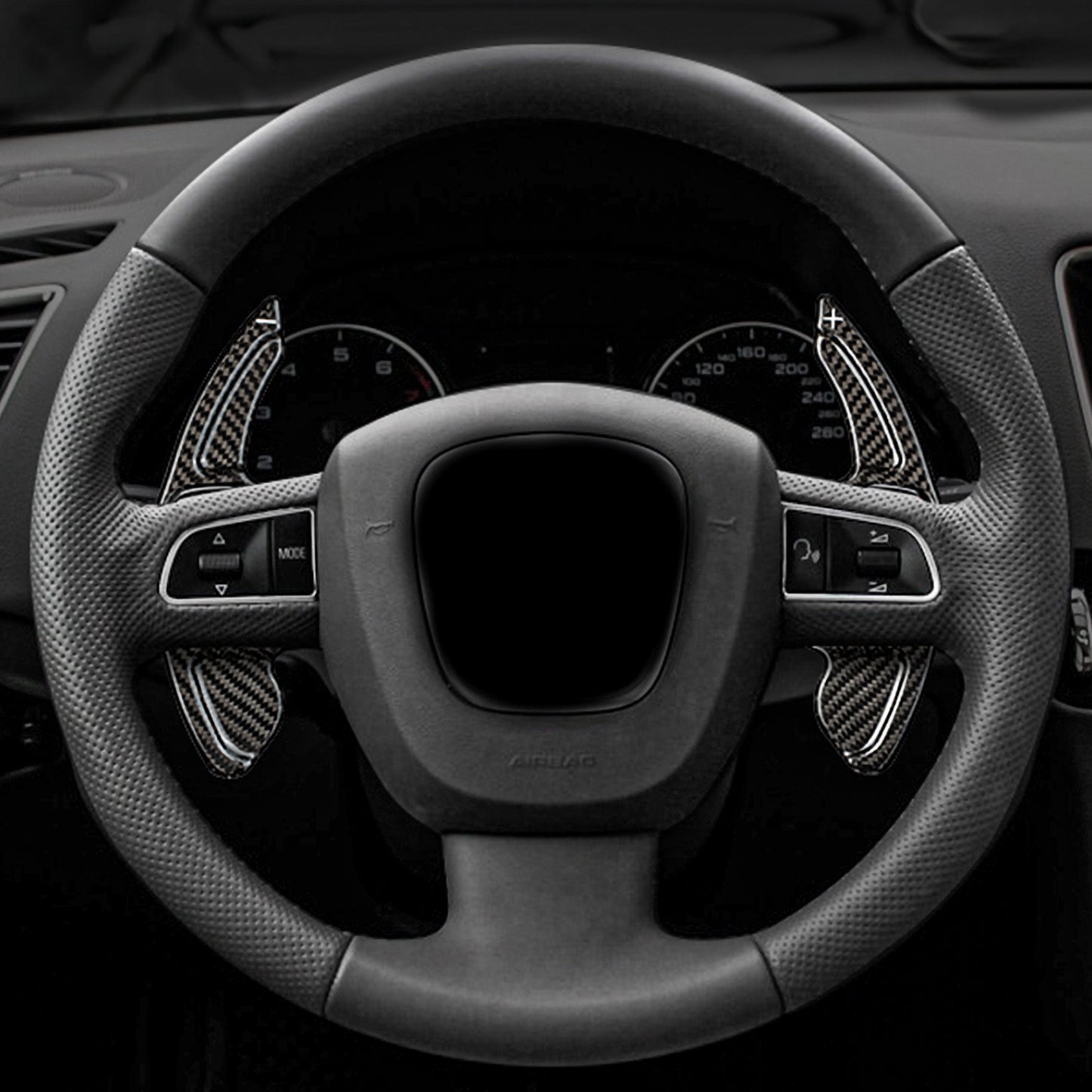 T CARBON ECHT Schaltwippen SCHWARZ kompatibel mit AUDI A3 S3 8P 04-13 RS3 11-12 A4 S4 B7 04-08 Schaltpaddel Paddel Aufsatz Drucktaster Wippenschalter