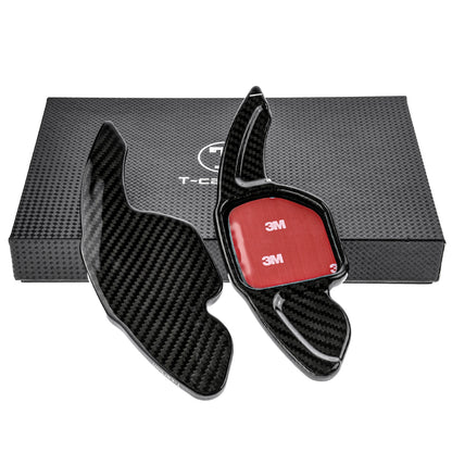 T CARBON ECHT Schaltwippen SCHWARZ kompatibel mit AUDI A1 8X 10-18 A3 S3 8V 12-16 Q7 4L Schaltpaddel Paddel Aufsatz Drucktaster Wippenschalter