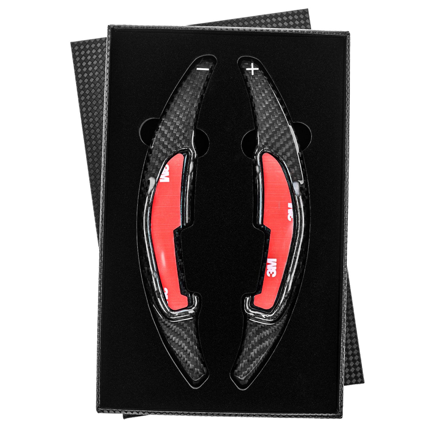 T CARBON ECHT Schaltwippen SCHWARZ kompatibel mit BMW M2 F22 F87 M3 F30 F35 F80 M4 F32 F82 F83 Schaltpaddel Paddel Aufsatz Drucktaster Wippenschalter