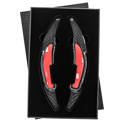 T CARBON ECHT Schaltwippen SCHWARZ kompatibel mit BMW M2 F22 F87 M3 F30 F35 F80 M4 F32 F82 F83 Schaltpaddel Paddel Aufsatz Drucktaster Wippenschalter