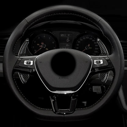 T CARBON ECHT Schaltwippen SCHWARZ kompatibel mit SEAT ALHAMBRA II 7N 10-15 LEON II 1P Schaltpaddel Paddel Aufsatz Drucktaster Wippenschalter
