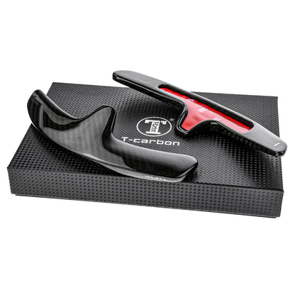 T CARBON ECHT Schaltwippen SCHWARZ kompatibel mit PORSCHE 911 991.1 S 4S Turbo GTS 11-15 Schaltpaddel Paddel Aufsatz Drucktaster Wippenschalter