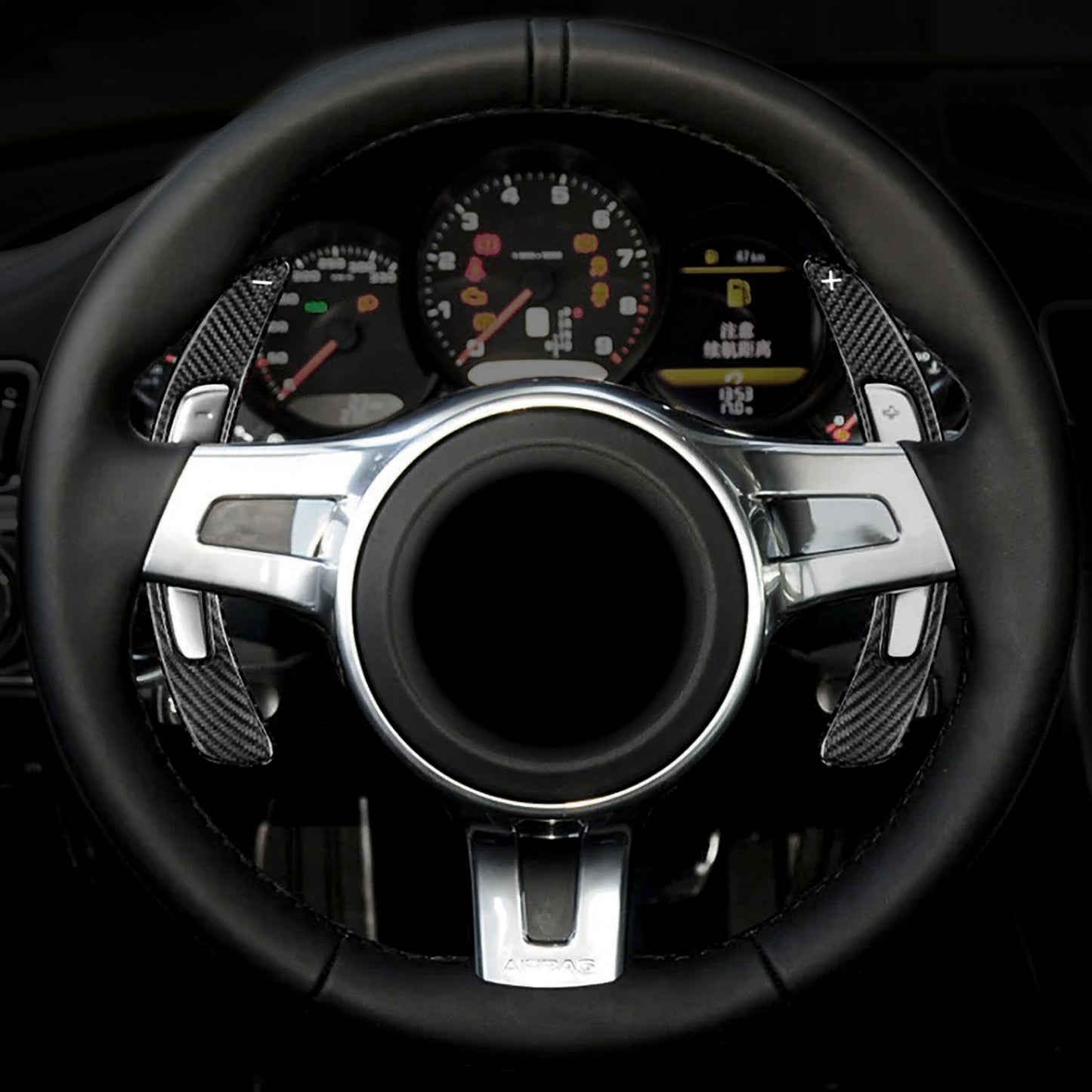 T CARBON ECHT Schaltwippen SCHWARZ kompatibel mit PORSCHE 911 991.1 S 4S Turbo GTS 11-15 Schaltpaddel Paddel Aufsatz Drucktaster Wippenschalter