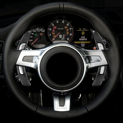 T CARBON ECHT Schaltwippen SCHWARZ kompatibel mit PORSCHE 911 991.1 S 4S Turbo GTS 11-15 Schaltpaddel Paddel Aufsatz Drucktaster Wippenschalter