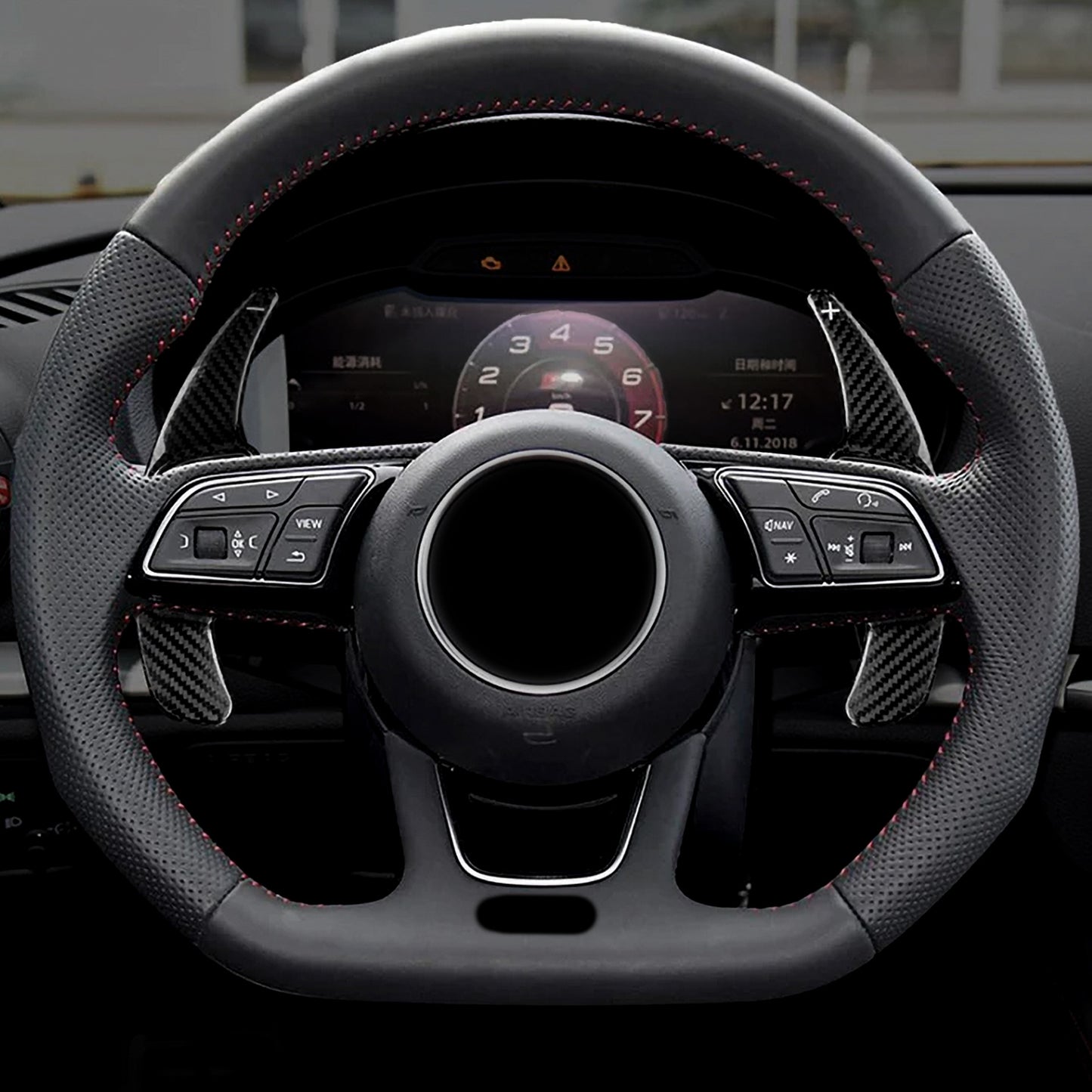 T CARBON ECHT Schaltwippen SCHWARZ kompatibel mit AUDI A1 GB AB 2021 A3 S3 8V 16-20 Schaltpaddel Paddel Aufsatz Drucktaster Wippenschalter