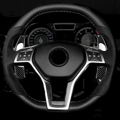 T CARBON ECHT Schaltwippen SCHWARZ kompatibel mit Mercedes AMG A-Klasse A45 W176 13-15 Schaltpaddel Paddel Aufsatz Drucktaster Wippenschalter