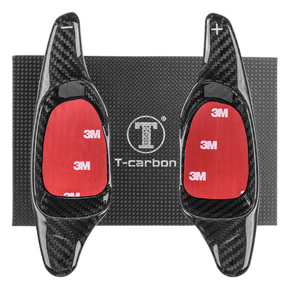 T CARBON ECHT Schaltwippen SCHWARZ kompatibel mit AUDI A4 B8 11-16 S4 RS4 13-15 RS7 RS6 C7 14-18 Schaltpaddel Aufsatz Drucktaster Wippenschalter