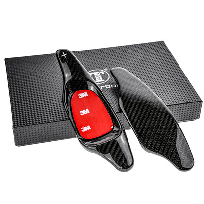 T CARBON ECHT Schaltwippen SCHWARZ kompatibel mit AUDI A4 B8 11-16 S4 RS4 13-15 RS7 RS6 C7 14-18 Schaltpaddel Aufsatz Drucktaster Wippenschalter