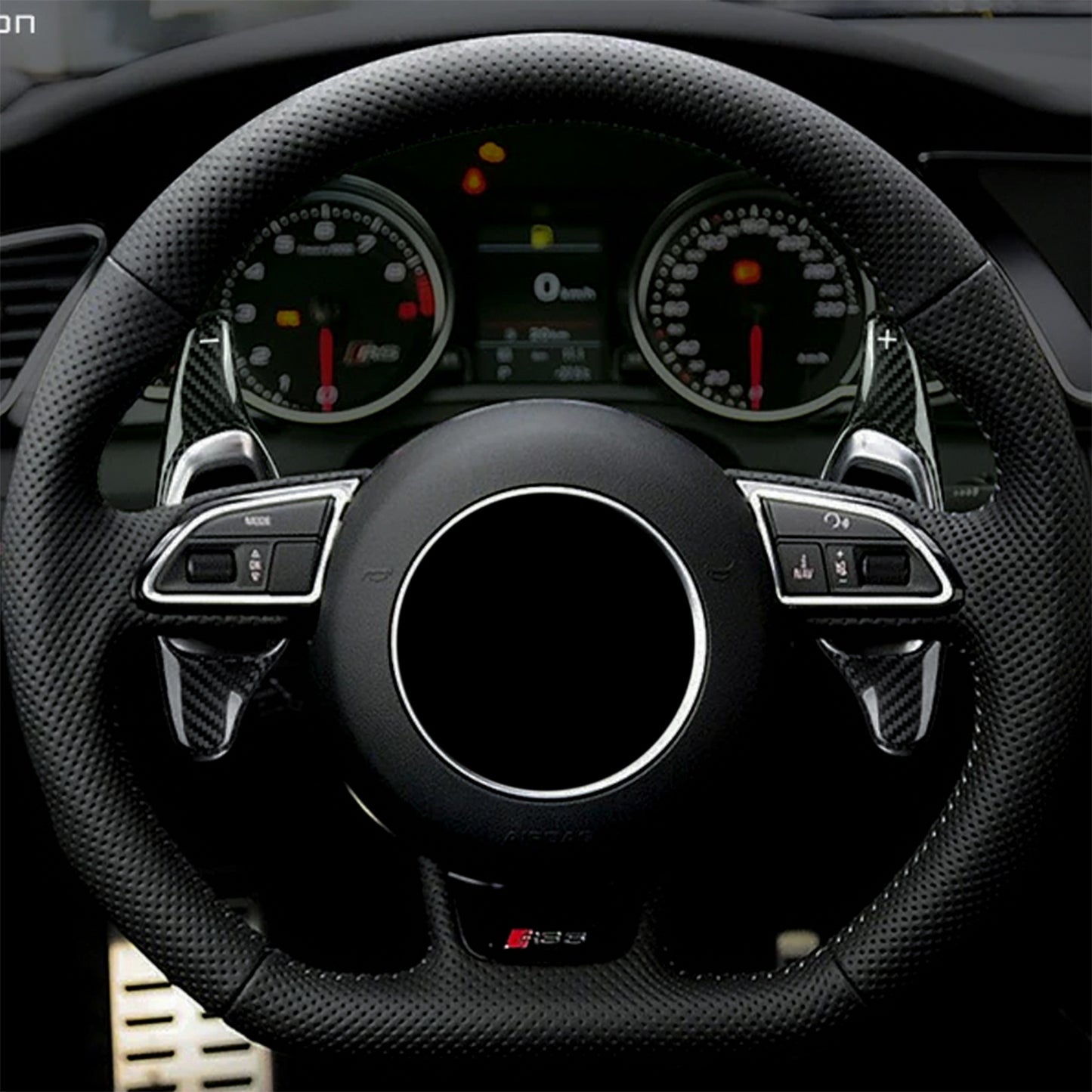 T CARBON ECHT Schaltwippen SCHWARZ kompatibel mit AUDI A4 B8 11-16 S4 RS4 13-15 RS7 RS6 C7 14-18 Schaltpaddel Aufsatz Drucktaster Wippenschalter