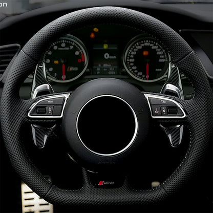 T CARBON ECHT Schaltwippen SCHWARZ kompatibel mit AUDI A4 B8 11-16 S4 RS4 13-15 RS7 RS6 C7 14-18 Schaltpaddel Aufsatz Drucktaster Wippenschalter