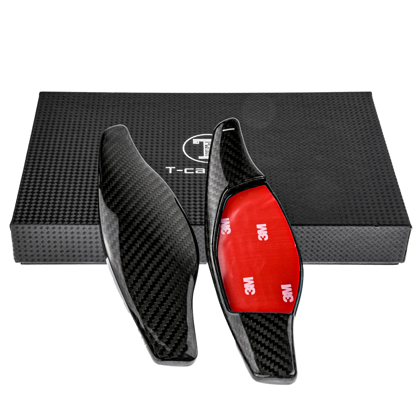 T CARBON ECHT Schaltwippen Aufsatz SCHWARZ kompatibel mit AUDI RS Q3 F3 RS Q8 4M AB 2019 Schaltpaddel Paddel Aufsatz Drucktaster Wippenschalter