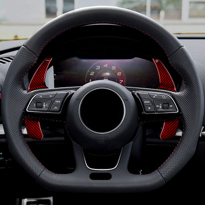 T CARBON ECHT Schaltwippen ROT kompatibel mit AUDI A1 GB AB 2021 A3 S3 8V 16-20 Schaltpaddel Paddel Aufsatz Drucktaster Wippenschalter