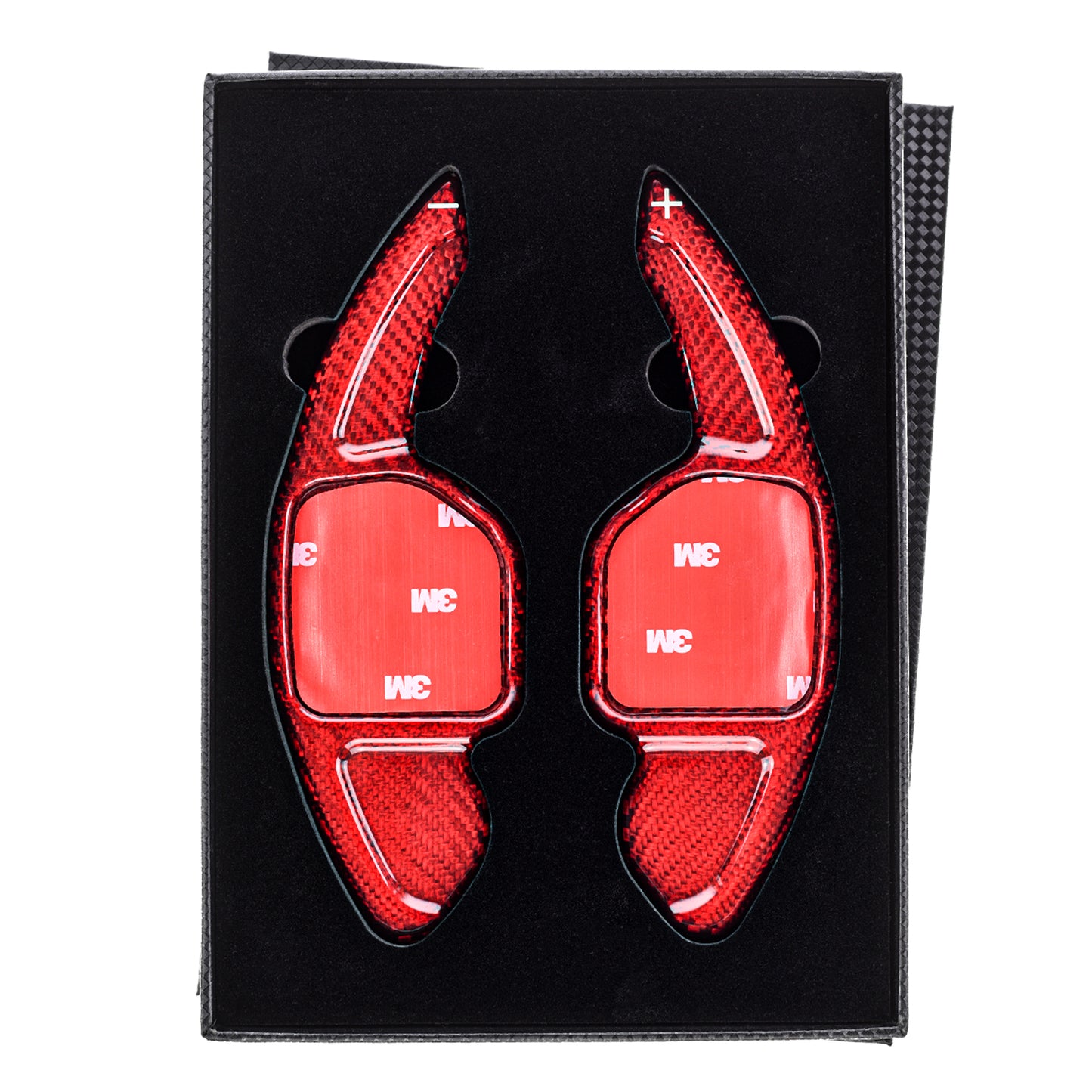 T CARBON ECHT Schaltwippen ROT kompatibel mit AUDI A3 S3 8P 04-13 RS3 11-12 A4 S4 B7 04-08 Schaltpaddel Paddel Aufsatz Drucktaster Wippenschalter