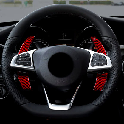 T CARBON ECHT Schaltwippen SCHWARZ kompatibel mit Mercedes Benz A-Klasse W176 W177 15-23 Schaltpaddel Paddel Aufsatz Drucktaster Wippenschalter