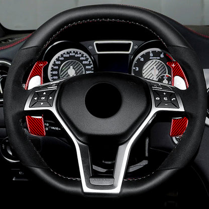 T CARBON ECHT Schaltwippen ROT kompatibel mit Mercedes AMG A-Klasse A45 W176 13-15 Schaltpaddel Paddel Aufsatz Drucktaster Wippenschalter