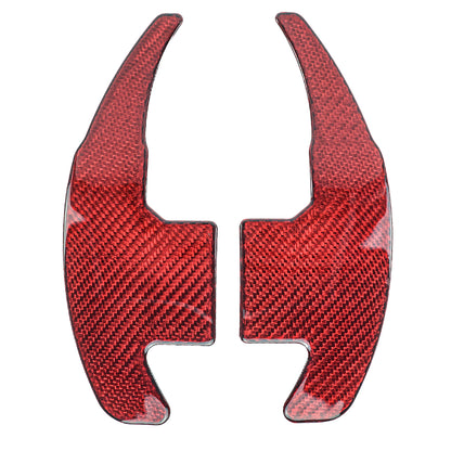 T CARBON ECHT Schaltwippen ROT kompatibel mit FORD MUSTANG VI S550 14-23 Lenkrad Paddle Schaltpaddel Paddel Aufsatz Drucktaster Wippenschalter