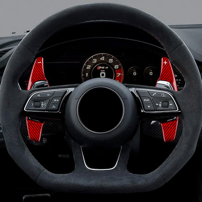 T CARBON ECHT Schaltwippen Aufsatz ROT kompatibel mit AUDI RS Q3 F3 RS Q8 4M AB 2019 Schaltpaddel Paddel Aufsatz Drucktaster Wippenschalter
