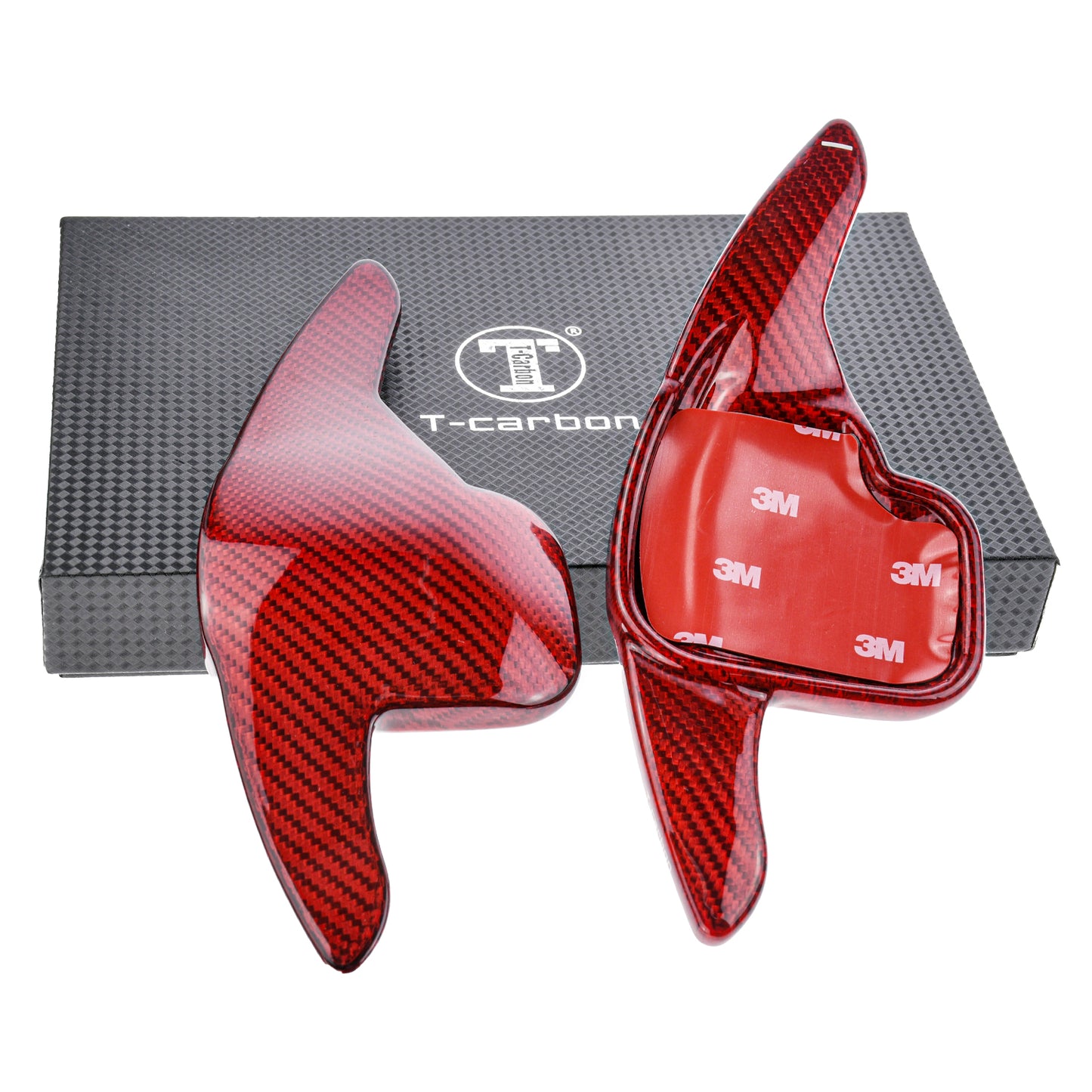 T CARBON ECHT Schaltwippen ROT kompatibel mit BMW 2er Active Tourer F45 14-21 Schaltpaddel Paddel Aufsatz Drucktaster Wippenschalter