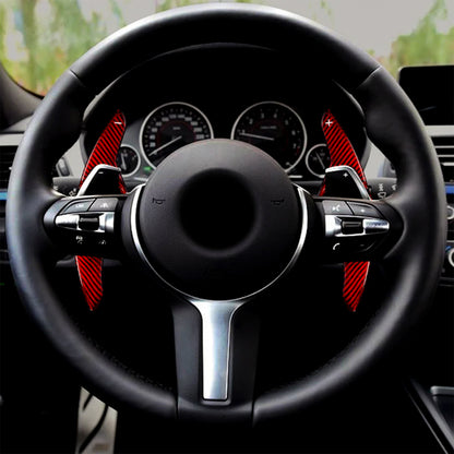 T CARBON ECHT Schaltwippen ROT kompatibel mit BMW 2er Active Tourer F45 14-21 Schaltpaddel Paddel Aufsatz Drucktaster Wippenschalter