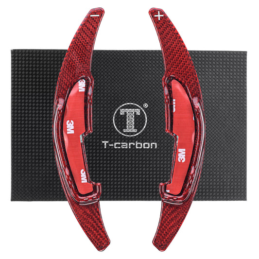 T CARBON ECHT Schaltwippen ROT kompatibel mit BMW M2 F22 F87 M3 F30 F35 F80 M4 F32 F82 F83 Schaltpaddel Paddel Aufsatz Drucktaster Wippenschalter