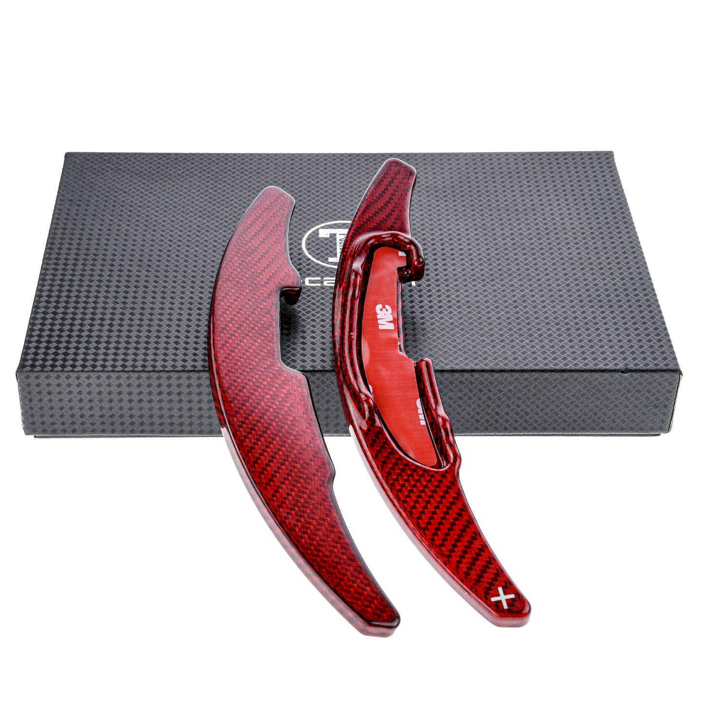 T CARBON ECHT Schaltwippen ROT kompatibel mit BMW M2 F22 F87 M3 F30 F35 F80 M4 F32 F82 F83 Schaltpaddel Paddel Aufsatz Drucktaster Wippenschalter
