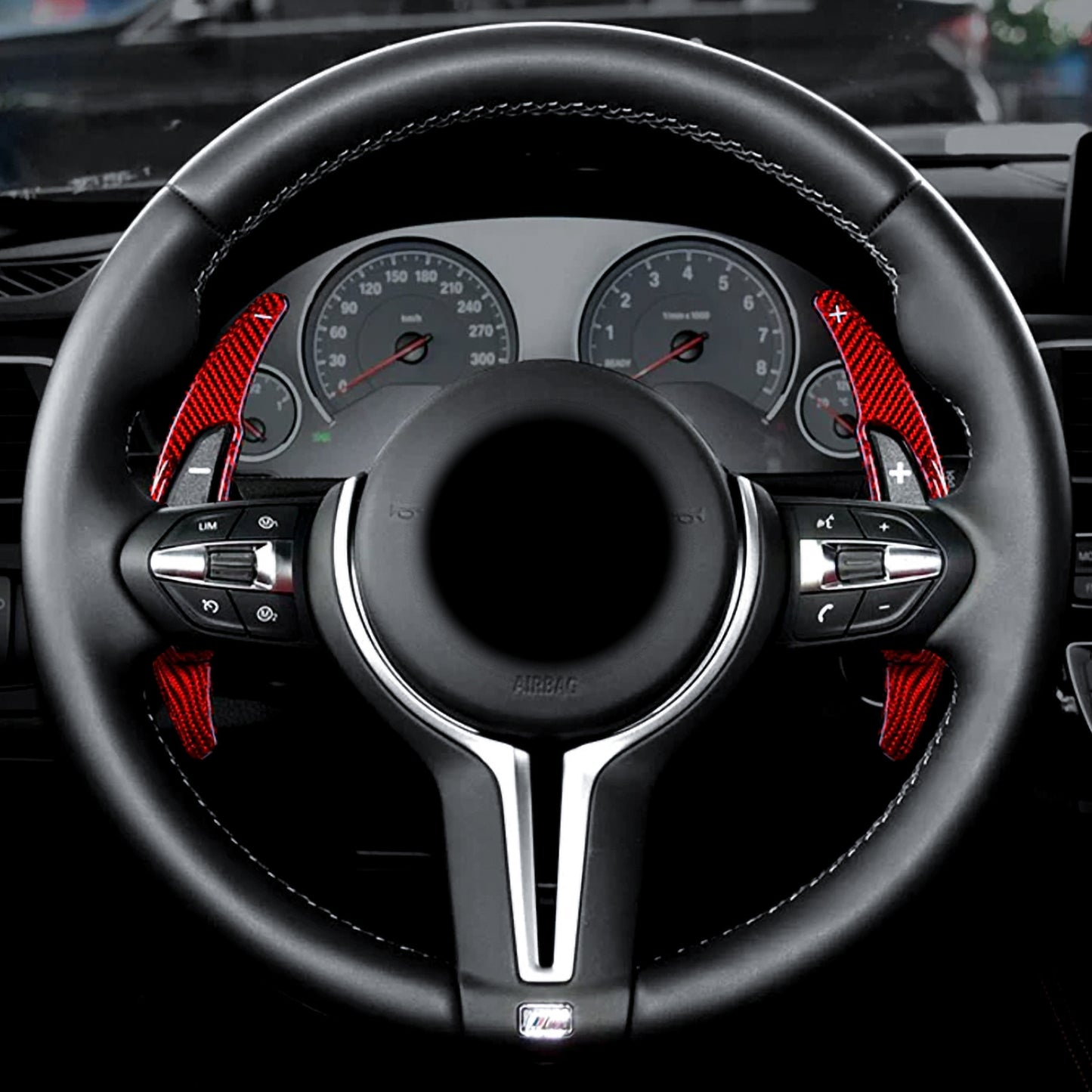 T CARBON ECHT Schaltwippen ROT kompatibel mit BMW M2 F22 F87 M3 F30 F35 F80 M4 F32 F82 F83 Schaltpaddel Paddel Aufsatz Drucktaster Wippenschalter
