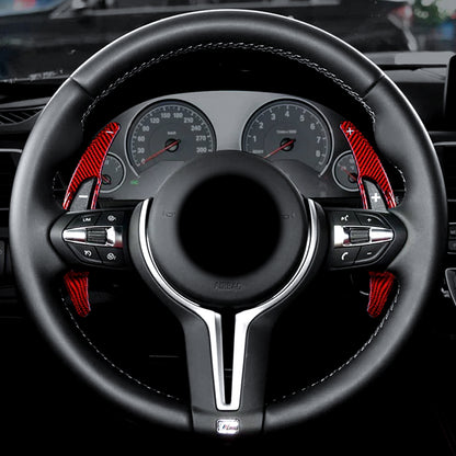 T CARBON ECHT Schaltwippen ROT kompatibel mit BMW M2 F22 F87 M3 F30 F35 F80 M4 F32 F82 F83 Schaltpaddel Paddel Aufsatz Drucktaster Wippenschalter