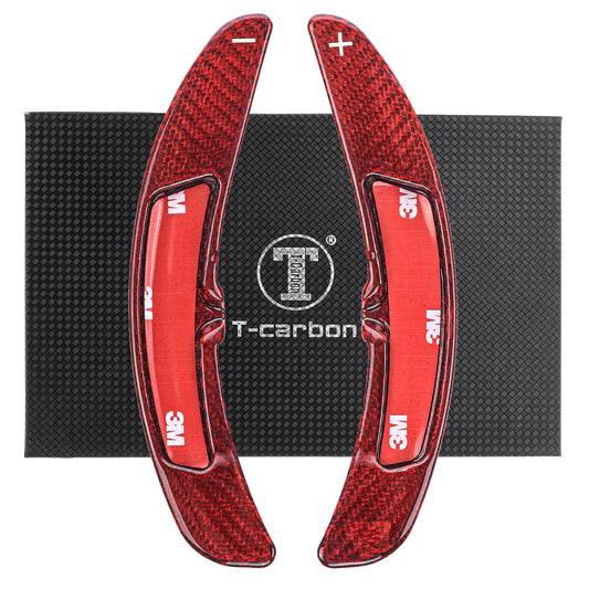 T CARBON ECHT Schaltwippen ROT kompatibel mit Porsche 718 BOXSTER T S GTS GT4 982 2016-2025 Schaltpaddel Paddel Aufsatz Drucktaster Wippenschalter