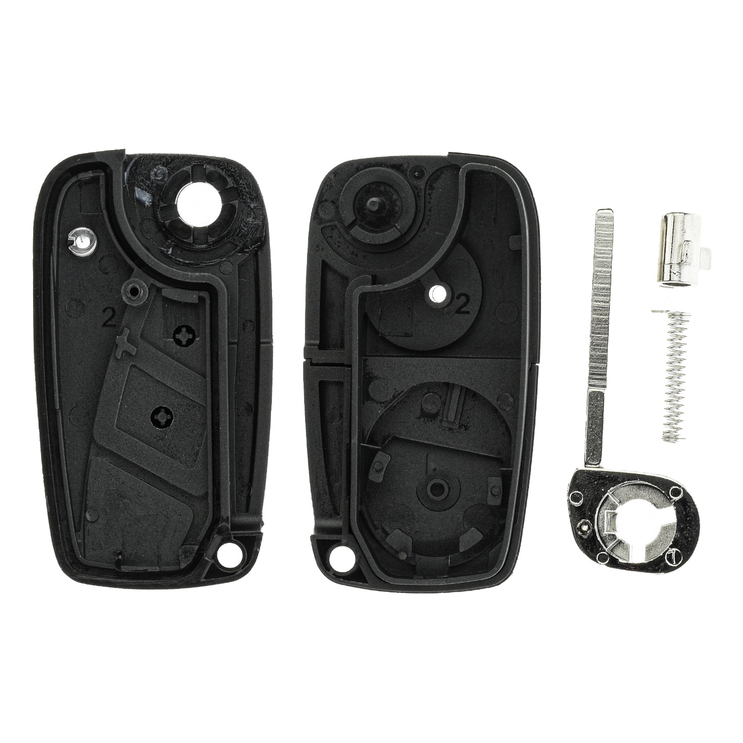 Klapp Schlüssel Gehäuse Funkschlüssel Fernbedienung Autoschlüssel 2 Tasten Rohling SIP22 + Batterie kompatibel mit FIAT/Iveco/Lancia/Peugeot/Citroen