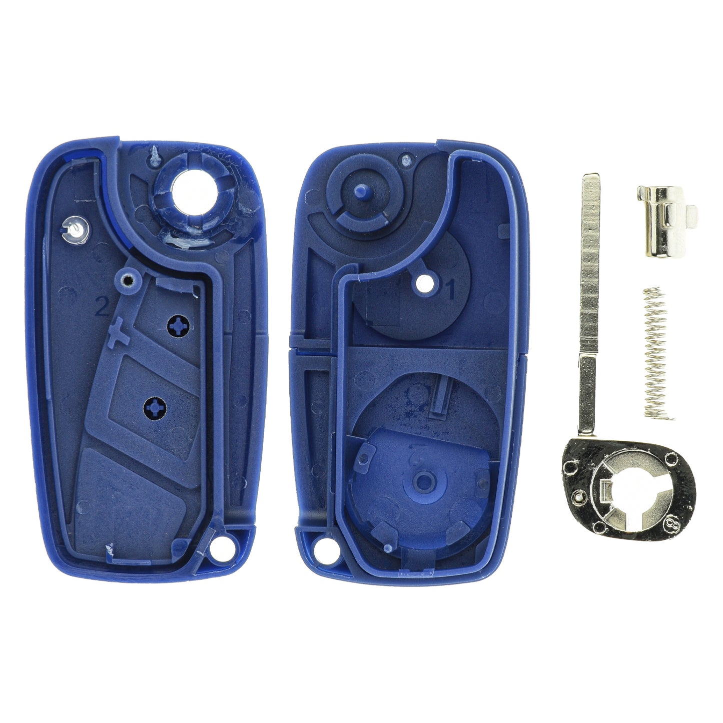 Klapp Schlüssel Gehäuse Fernbedienung Rohling SIP22 kompatibel mit FIAT 2 Tasten + Batterie