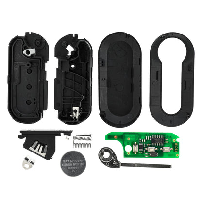 MT-KEY Funk Schlüssel 434MHZ kompatibel mit FIAT 500 Grande Punto Evo Doblo II Citroen Nemo Peugeot Bipper Opel Combo D 433MHZ Klappschlüssel