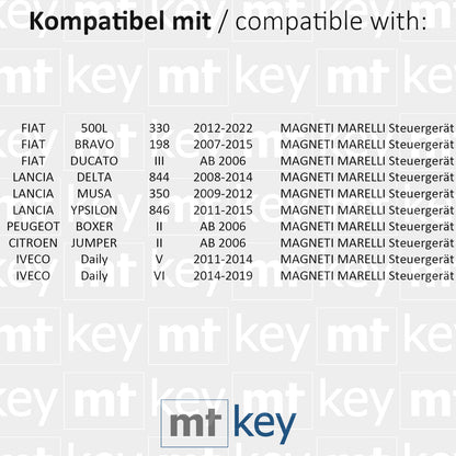 MT-KEY Funk Schlüssel 434MHZ kompatibel mit IVECO Daily V VI Citroen Jumper II Peugeot Boxer II Fiat Ducato III 500L Bravo Lancia Delta Ypsilon Musa
