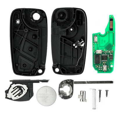 MT-KEY Funk Schlüssel 434MHZ kompatibel mit Peugeot Bipper Citroen Nemo Opel Combo D Fiat Ducato III Panda III Stilo Bravo 198 Doblo II Autoschlüssel