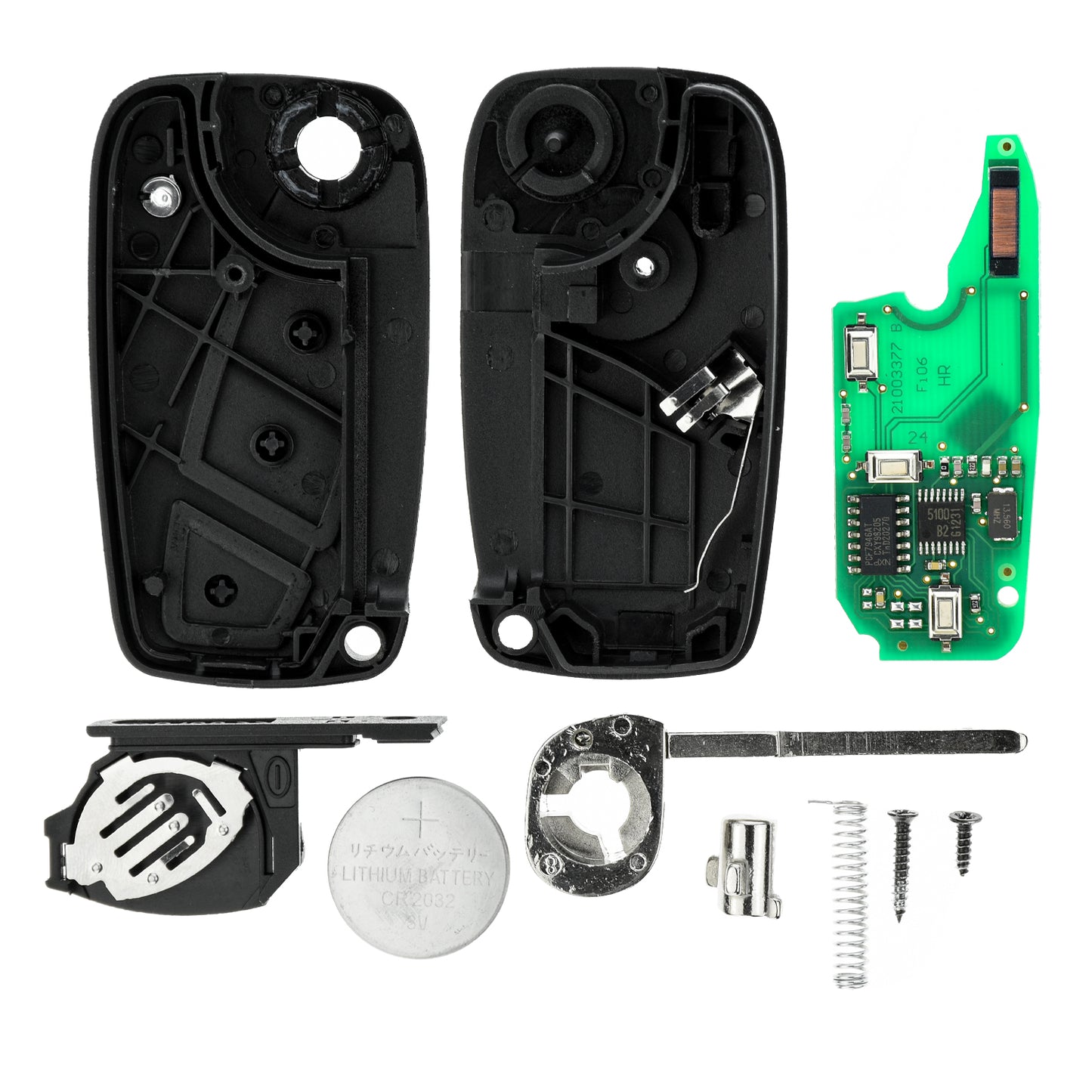 MT-KEY 2 Tasten Funk Schlüssel 434MHZ kompatibel mit Peugeot Bipper Citroen Nemo Opel Combo D Fiat Ducato 3 Panda 3 Stilo Bravo 198 Doblo 2 Qubo 225