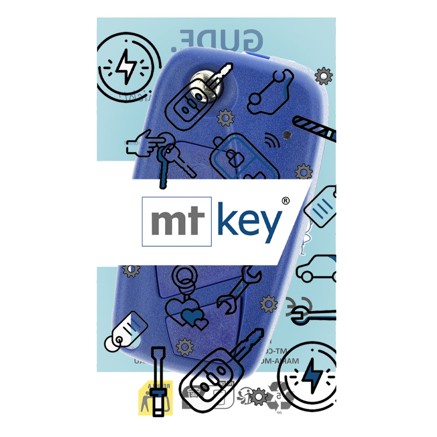 MT-KEY Funk Schlüssel 434MHZ kompatibel mit Peugeot Bipper Opel Combo D Fiat Ducato 250 Panda II III Stilo Bravo 198 Doblo II 433MHZ Klappschlüssel