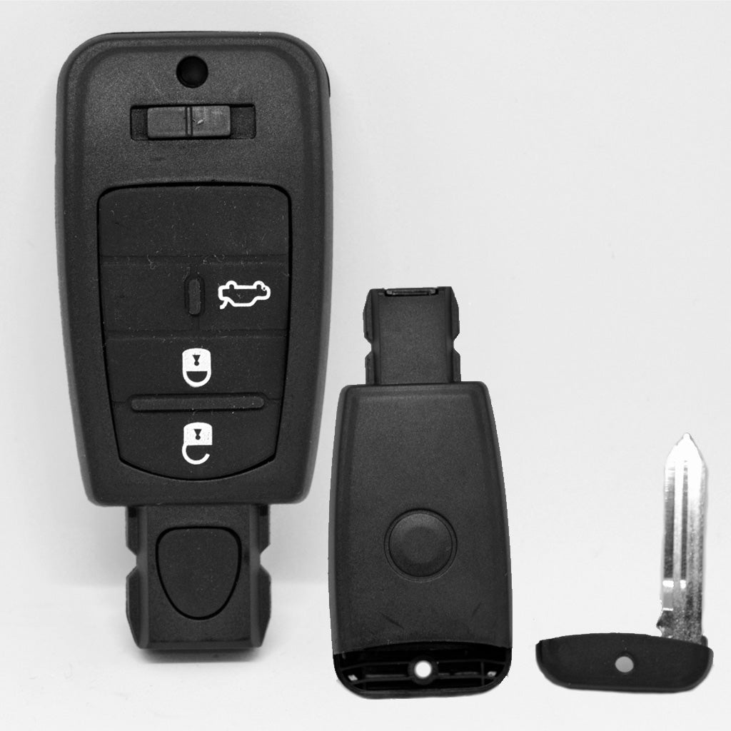 Auto Schlüssel Funk Fernbedienung 1x Smartkey Gehäuse + 1x Notschlüssel Rohling kompatibel mit FIAT