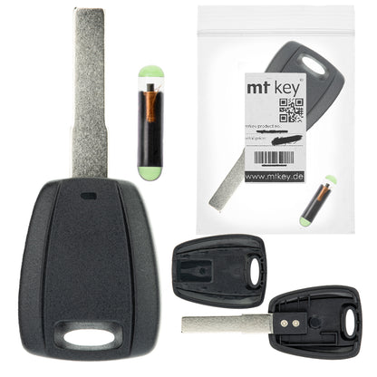 Auto Zünd Schlüssel Rohling Schwarz SIP22 + ID48 Transponder kompatibel mit Alfa Romeo 147 156 932 03-06 GT -10 Fiat Bravo 198 Doblo -11 Doblo 223 Ducato II 244 -08 Idea 03-10 Stilo -08 Peugeot Boxer