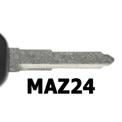 MT-KEY Auto Zünd Schlüssel Rohling MAZ24 + ID63 40 Bit Transponder Wegfahrsperre kompatibel mit Mazda 2 Dy/De Ab 03 3 Bk/Bl Ab 04 5 Cr/Cw 05-15 6 Gg/Gy/Gg1/Gh 03-13 Demio [J] Ab 03
