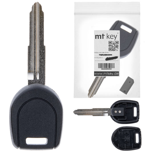 MT-KEY Auto Zünd Schlüssel Rohling MIT8 + ID64 Transponder Wegfahrsperre kompatibel mit Mitsubishi Eclipse III D50 00-02 Galant VIII Ea0 00-02