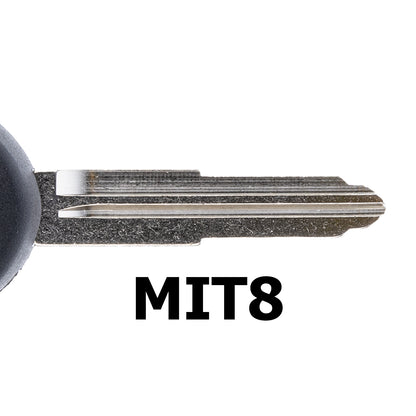 MT-KEY Auto Zünd Schlüssel Rohling MIT8 + ID64 Transponder Wegfahrsperre kompatibel mit Mitsubishi Eclipse III D50 00-02 Galant VIII Ea0 00-02