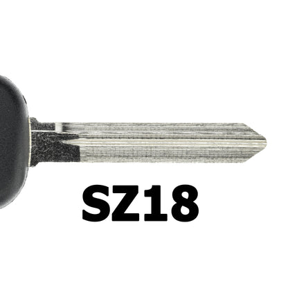 MT-KEY Auto Zünd Schlüssel Rohling SZ18 + ID65 Transponder Wegfahrsperre kompatibel mit Suzuki 800 07-10 Esteem 07-10 Omni 07-10
