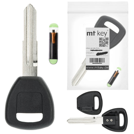 MT-KEY Auto Zünd Schlüssel Rohling HON58R + ID48 Transponder kompatibel mit Honda Accord 98-03 Civic 99-06 Cr-V RD 99-06 HR-V I Insight I Logo 99-01 Shuttle 00-03 Stream 01-07 Opel Frontera 98-04