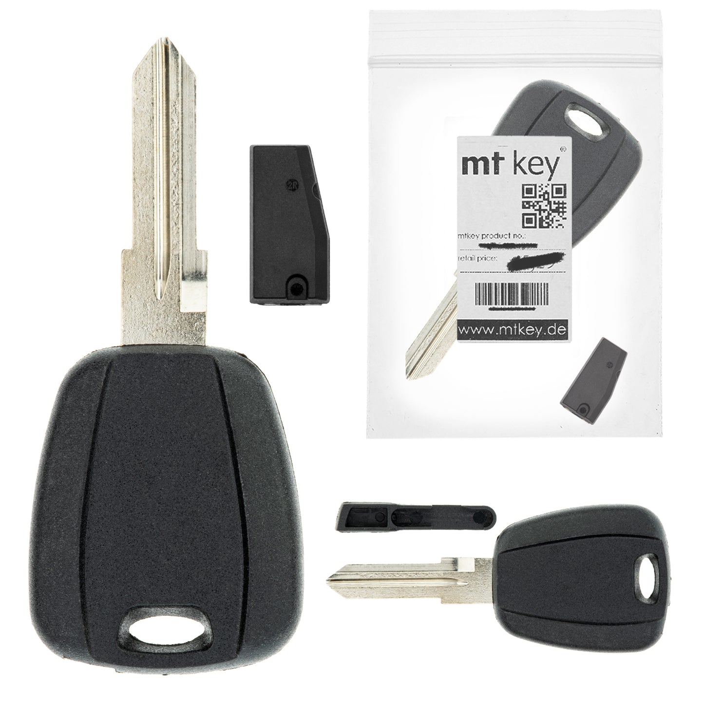 MT-KEY Auto Zünd Schlüssel Rohling GT15R + ID33 Transponder Wegfahrsperre kompatibel mit Alfa Romeo 145 95-98 146 95-98 155 95-98 Gtv 95-98 Spider 95-98 Fiat Coupe 95-00